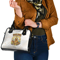 Powered By Golden Energy Shoulder Handbag Golden Retriever In Toy Retro Comic Crate Art