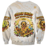 Powered By Golden Energy Sweatshirt Golden Retriever In Toy Retro Comic Crate Art