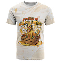 Powered By Golden Energy T Shirt Golden Retriever In Toy Retro Comic Crate Art