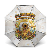 Powered By Golden Energy Umbrella Golden Retriever In Toy Retro Comic Crate Art