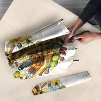 Powered By Golden Energy Umbrella Golden Retriever In Toy Retro Comic Crate Art
