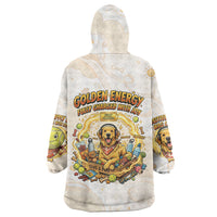 Powered By Golden Energy Wearable Blanket Hoodie Golden Retriever In Toy Retro Comic Crate Art
