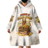 Powered By Golden Energy Wearable Blanket Hoodie Golden Retriever In Toy Retro Comic Crate Art