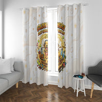 Powered By Golden Energy Window Curtain Golden Retriever In Toy Retro Comic Crate Art