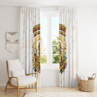 Powered By Golden Energy Window Curtain Golden Retriever In Toy Retro Comic Crate Art
