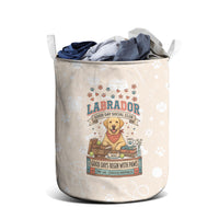 Labrador Good Days Start With A Lab Laundry Basket Retro Cute Yellow Lab Paws And Tennis Balls