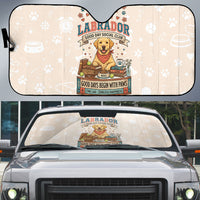 Labrador Good Days Start With A Lab Auto Sun Shade Retro Cute Yellow Lab Paws And Tennis Balls