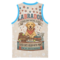 Labrador Good Days Start With A Lab Basketball Jersey Retro Cute Yellow Lab Paws And Tennis Balls
