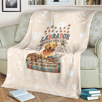Labrador Good Days Start With A Lab Blanket Retro Cute Yellow Lab Paws And Tennis Balls