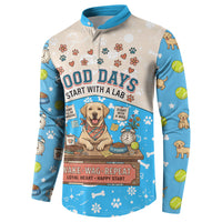 Labrador Good Days Start With A Lab Button Sweatshirt Retro Cute Yellow Lab Paws And Tennis Balls