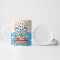 Labrador Good Days Start With A Lab Ceramic Mug Retro Cute Yellow Lab Paws And Tennis Balls
