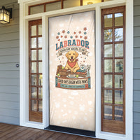 Labrador Good Days Start With A Lab Door Cover Retro Cute Yellow Lab Paws And Tennis Balls