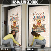 Labrador Good Days Start With A Lab Door Cover Retro Cute Yellow Lab Paws And Tennis Balls