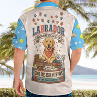 Labrador Good Days Start With A Lab Hawaiian Shirt Retro Cute Yellow Lab Paws And Tennis Balls