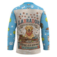 Labrador Good Days Start With A Lab Hockey Jersey Retro Cute Yellow Lab Paws And Tennis Balls