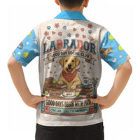 Labrador Good Days Start With A Lab Kid Hawaiian Shirt Retro Cute Yellow Lab Paws And Tennis Balls