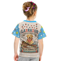 Labrador Good Days Start With A Lab Kid T Shirt Retro Cute Yellow Lab Paws And Tennis Balls