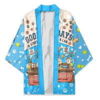 Labrador Good Days Start With A Lab Kimono Retro Cute Yellow Lab Paws And Tennis Balls