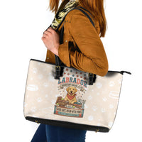 Labrador Good Days Start With A Lab Leather Tote Bag Retro Cute Yellow Lab Paws And Tennis Balls