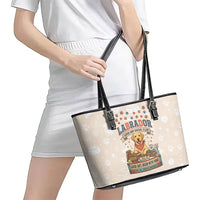 Labrador Good Days Start With A Lab Leather Tote Bag Retro Cute Yellow Lab Paws And Tennis Balls