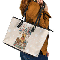 Labrador Good Days Start With A Lab Leather Tote Bag Retro Cute Yellow Lab Paws And Tennis Balls