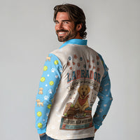 Labrador Good Days Start With A Lab Long Sleeve Polo Shirt Retro Cute Yellow Lab Paws And Tennis Balls