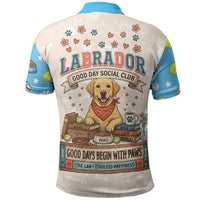 Labrador Good Days Start With A Lab Polo Shirt Retro Cute Yellow Lab Paws And Tennis Balls