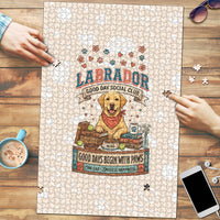 Labrador Good Days Start With A Lab Puzzle Retro Cute Yellow Lab Paws And Tennis Balls