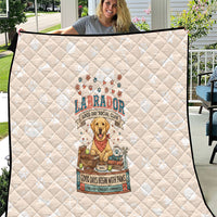 Labrador Good Days Start With A Lab Quilt Retro Cute Yellow Lab Paws And Tennis Balls