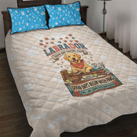 Labrador Good Days Start With A Lab Quilt Bed Set Retro Cute Yellow Lab Paws And Tennis Balls