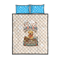 Labrador Good Days Start With A Lab Quilt Bed Set Retro Cute Yellow Lab Paws And Tennis Balls