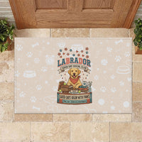 Labrador Good Days Start With A Lab Rubber Doormat Retro Cute Yellow Lab Paws And Tennis Balls