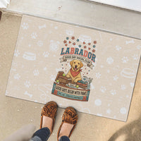 Labrador Good Days Start With A Lab Rubber Doormat Retro Cute Yellow Lab Paws And Tennis Balls