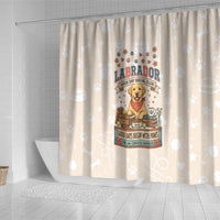 Labrador Good Days Start With A Lab Shower Curtain Retro Cute Yellow Lab Paws And Tennis Balls