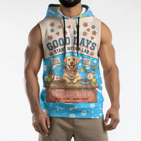 Labrador Good Days Start With A Lab Sleeveless Hoodie Retro Cute Yellow Lab Paws And Tennis Balls