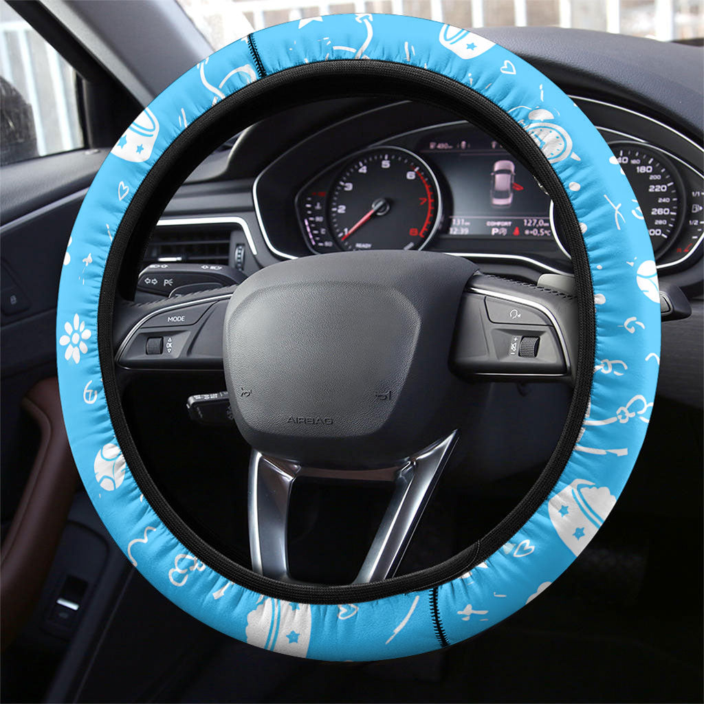 Labrador Good Days Start With A Lab Steering Wheel Cover Retro Cute Yellow Lab Paws And Tennis Balls