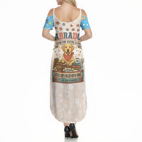 Labrador Good Days Start With A Lab Summer Maxi Dress Retro Cute Yellow Lab Paws And Tennis Balls