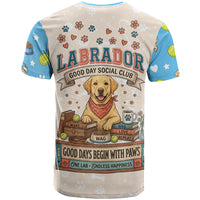 Labrador Good Days Start With A Lab T Shirt Retro Cute Yellow Lab Paws And Tennis Balls