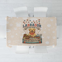 Labrador Good Days Start With A Lab Tablecloth Retro Cute Yellow Lab Paws And Tennis Balls