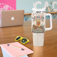 Labrador Good Days Start With A Lab Tumbler With Handle Retro Cute Yellow Lab Paws And Tennis Balls