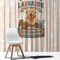 Labrador Good Days Start With A Lab Window Curtain Retro Cute Yellow Lab Paws And Tennis Balls