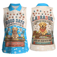 Labrador Good Days Start With A Lab Women Sleeveless Polo Shirt Retro Cute Yellow Lab Paws And Tennis Balls