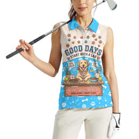 Labrador Good Days Start With A Lab Women Sleeveless Polo Shirt Retro Cute Yellow Lab Paws And Tennis Balls