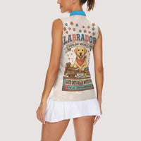 Labrador Good Days Start With A Lab Women Sleeveless Polo Shirt Retro Cute Yellow Lab Paws And Tennis Balls