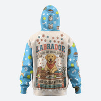 Labrador Good Days Start With A Lab Zip Hoodie Retro Cute Yellow Lab Paws And Tennis Balls
