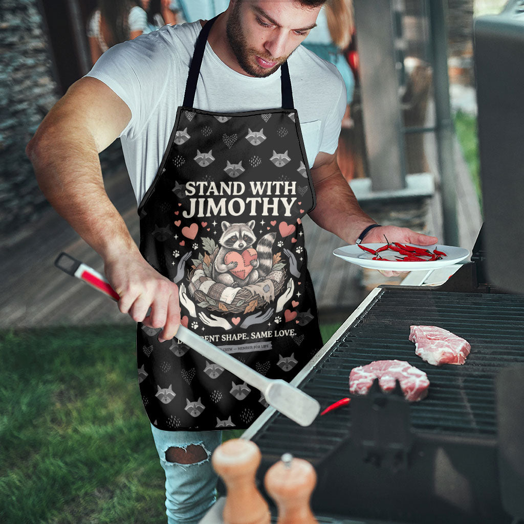 Jimothy The Raccoon Apron Vintage Raccoon Small Frame Big Heart
