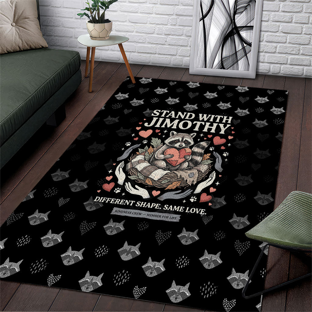 Jimothy The Raccoon Area Rug Vintage Raccoon Small Frame Big Heart