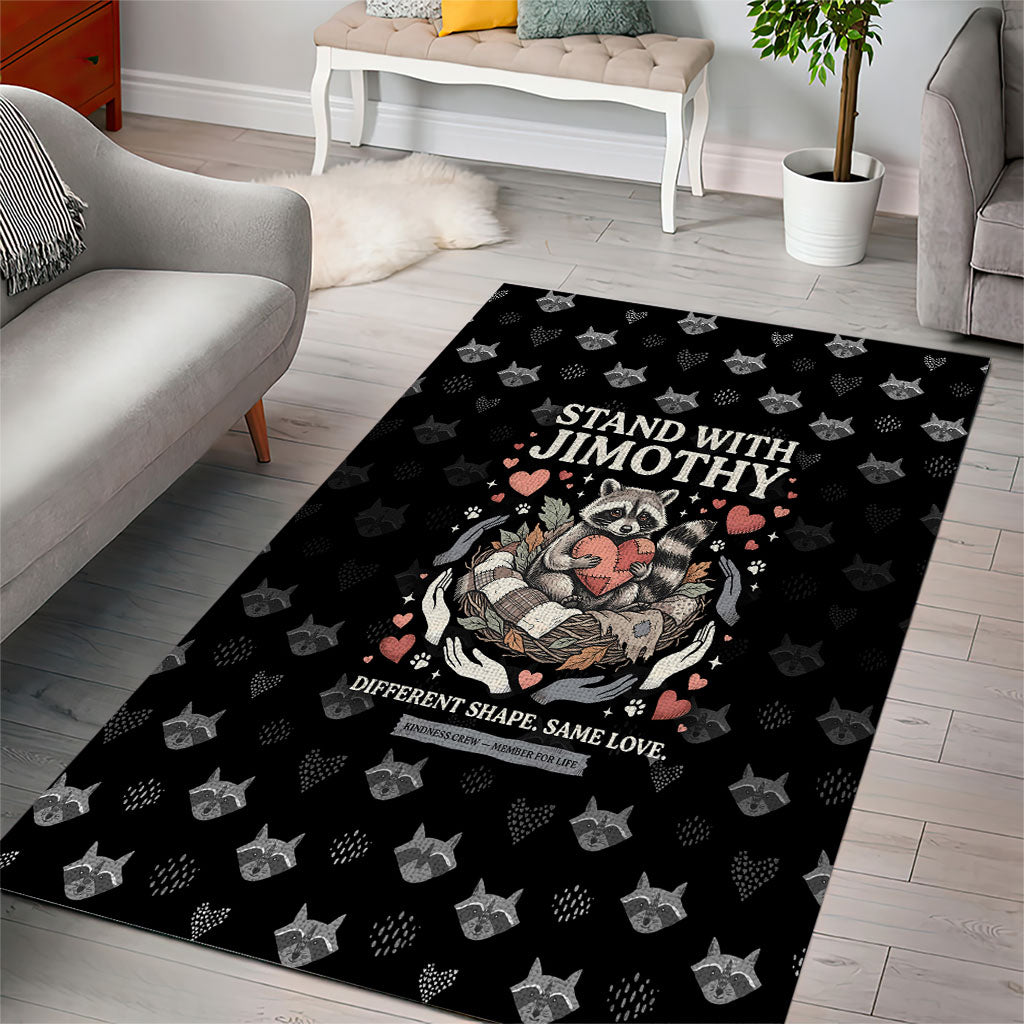 Jimothy The Raccoon Area Rug Vintage Raccoon Small Frame Big Heart