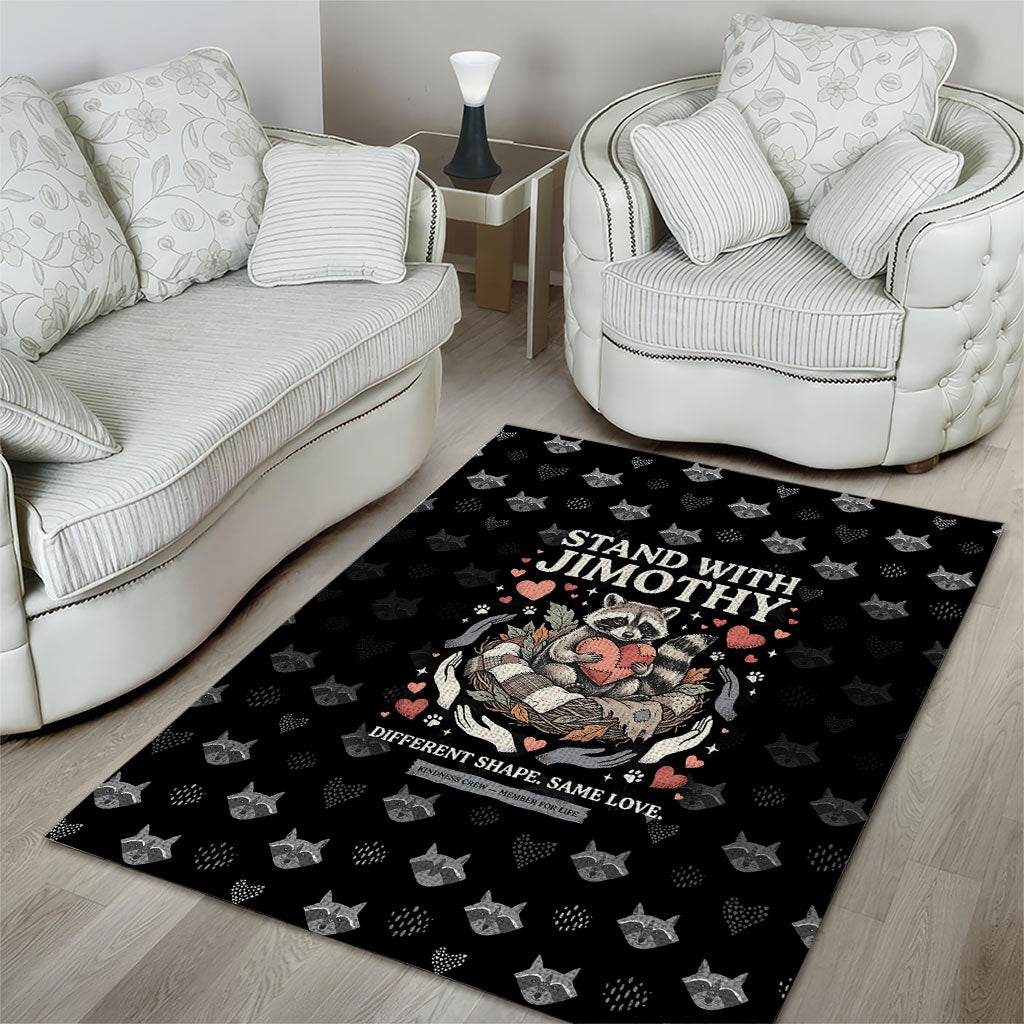 Jimothy The Raccoon Area Rug Vintage Raccoon Small Frame Big Heart