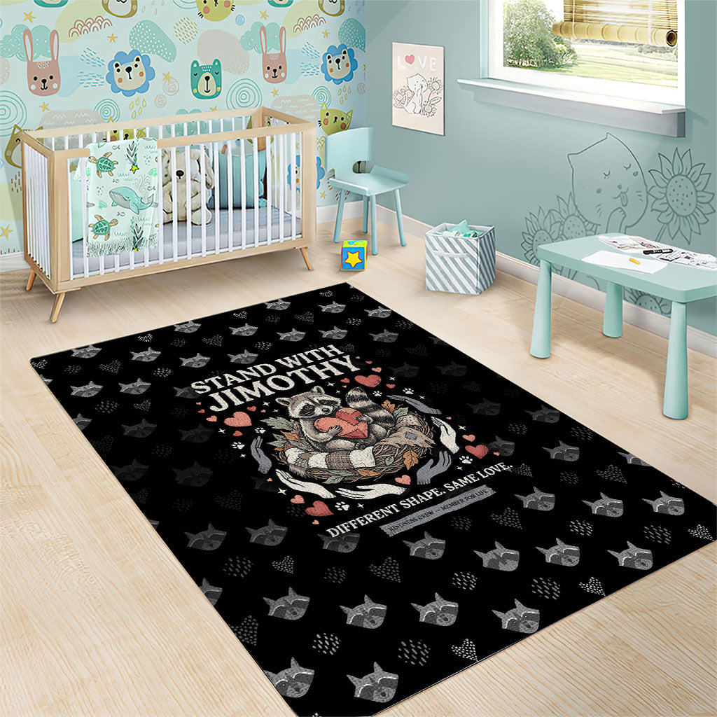 Jimothy The Raccoon Area Rug Vintage Raccoon Small Frame Big Heart